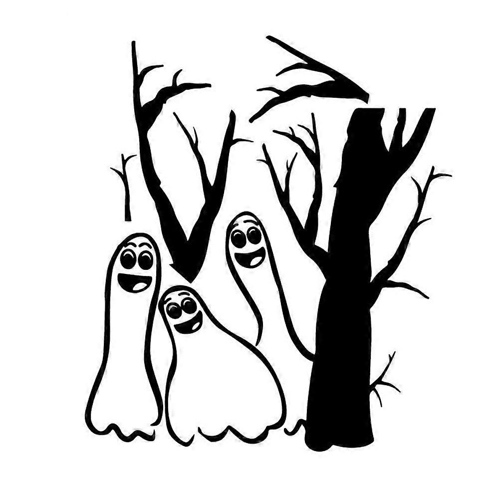 Halloween Wall Sticker Tree Ghosts Wall Decal for Decoration Removable Set