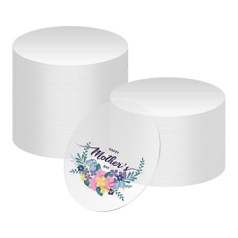 50 Pcs Clear Acrylic Sheets, 4Inch Round Acrylic Disc