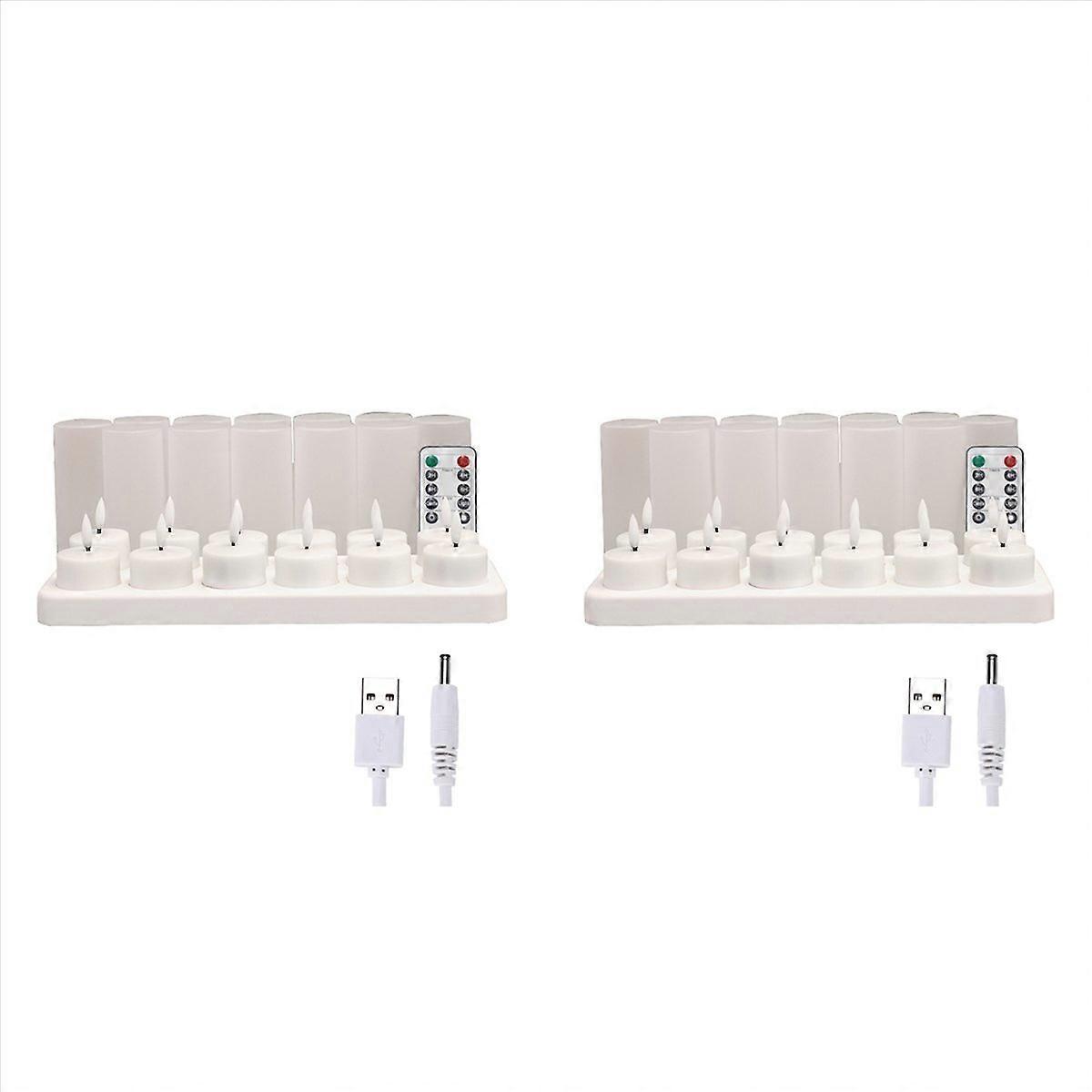 Flameless Candles with Remote Control Timer & Charging Base, 12pcs