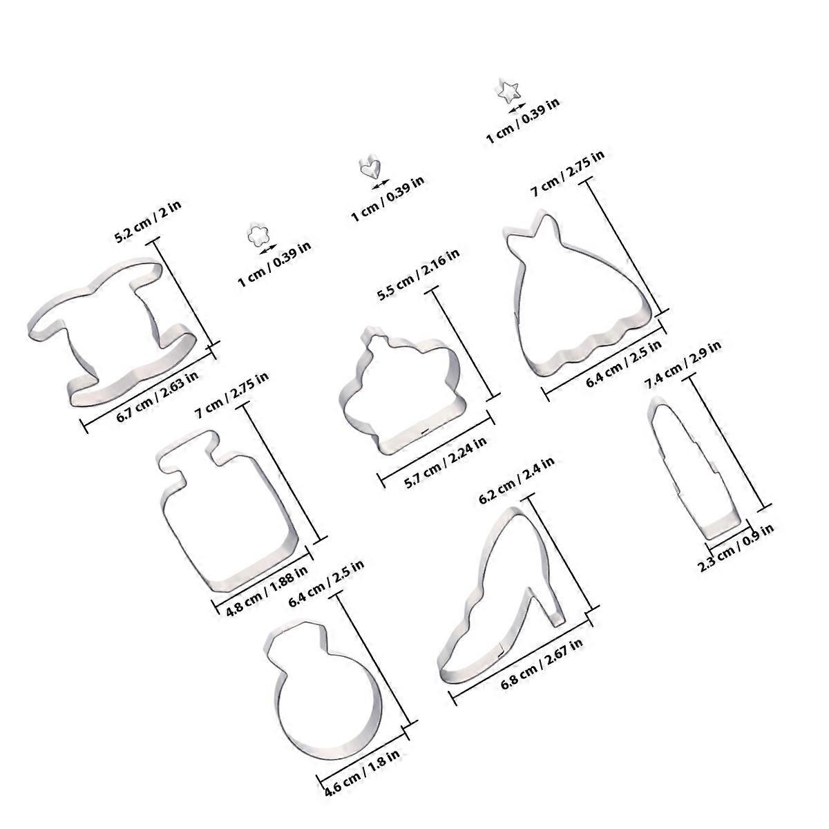 Stainless Steel Cookie Cutters Kit for Cookie Making 10Pcs Silver Baking Molds Set