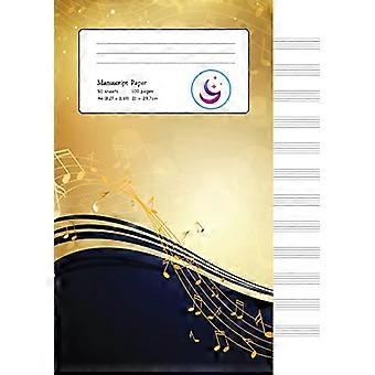 Manuskriptpapier: Gelb - Notizen A4 Blanko Noten - Notizbuch (Musikgeschenke & - Kompositionsbücher)