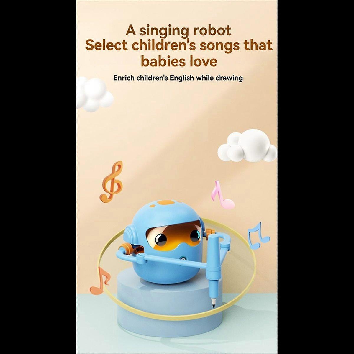 Interactive Educational Drawing Robot for Kids Learning Toy, Pink