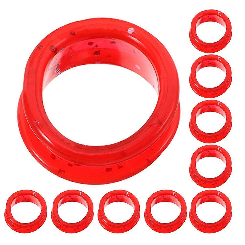 Red Silicone Finger Protector Rings for Barber Shears 20Pcs Set