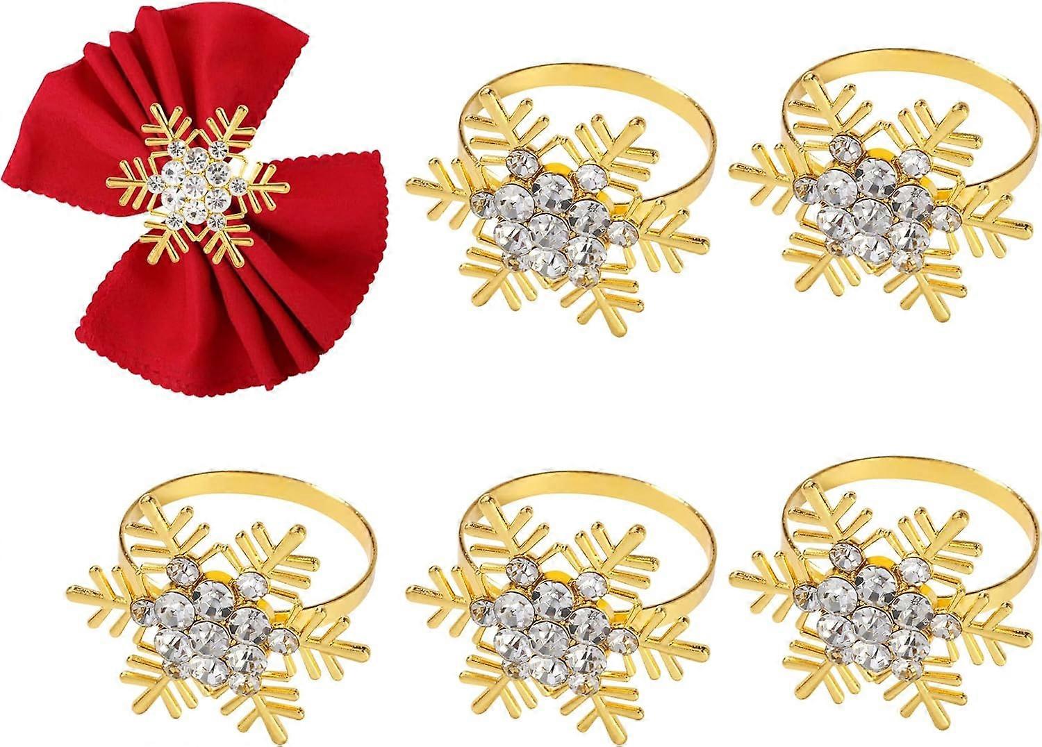 6 Snowflake Napkin Rings