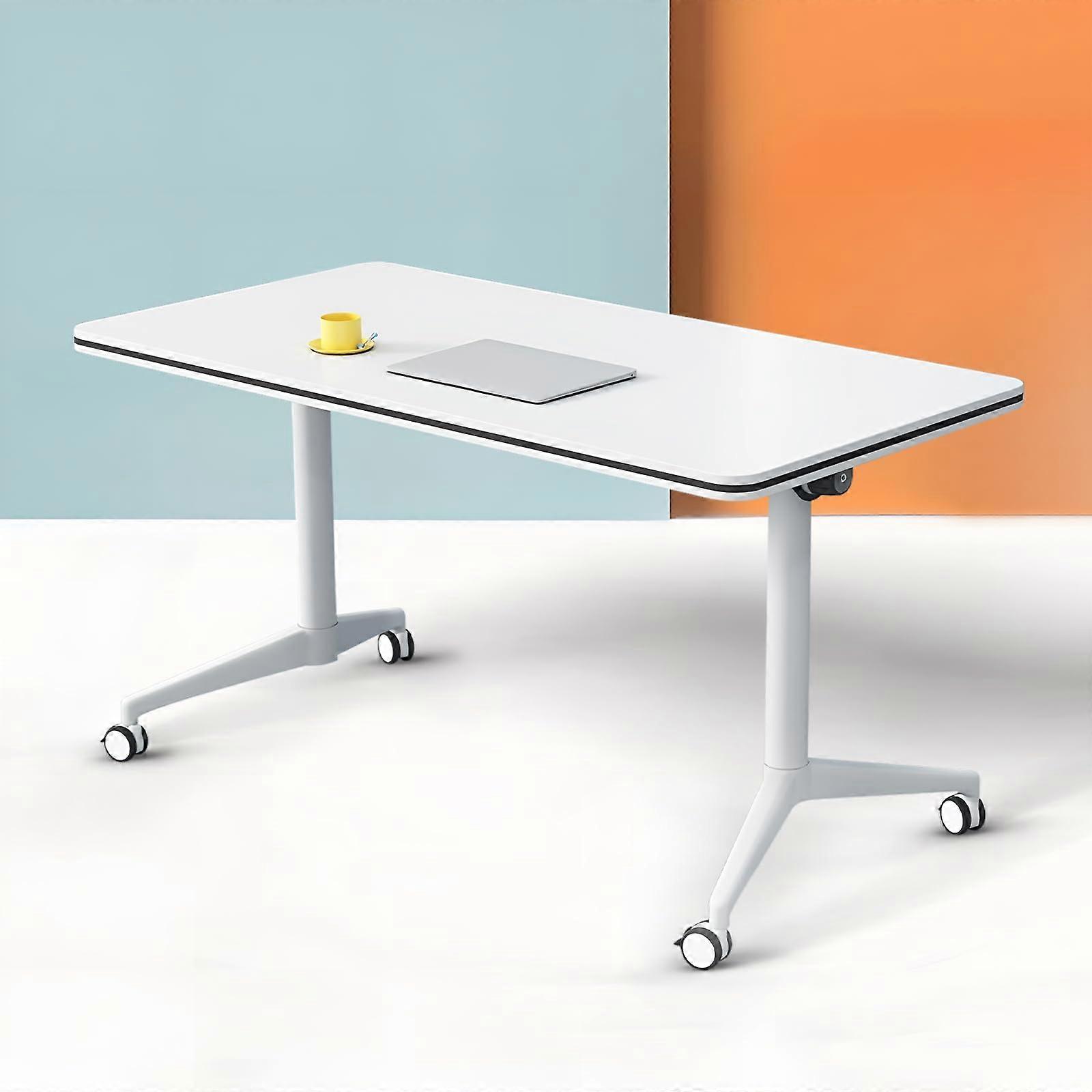 Folding Conference Table with Wheels, Flip  Design, SpaceSaving and EasyClean for Office