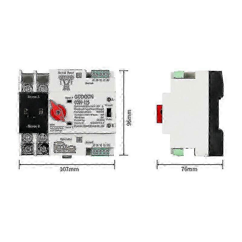 Dual Powered Automatic Transfer Switch 2p100a Rail Mounted Millisecond Pc Level Isolated Ats Switch