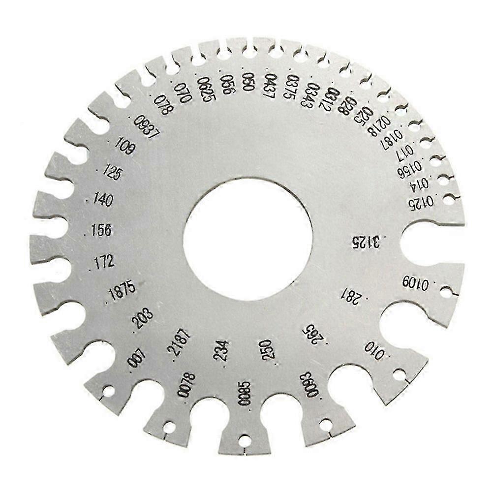 Silver Round Wire Diameter Gauge Cable Thickness Measuring Tool Ruler Meter