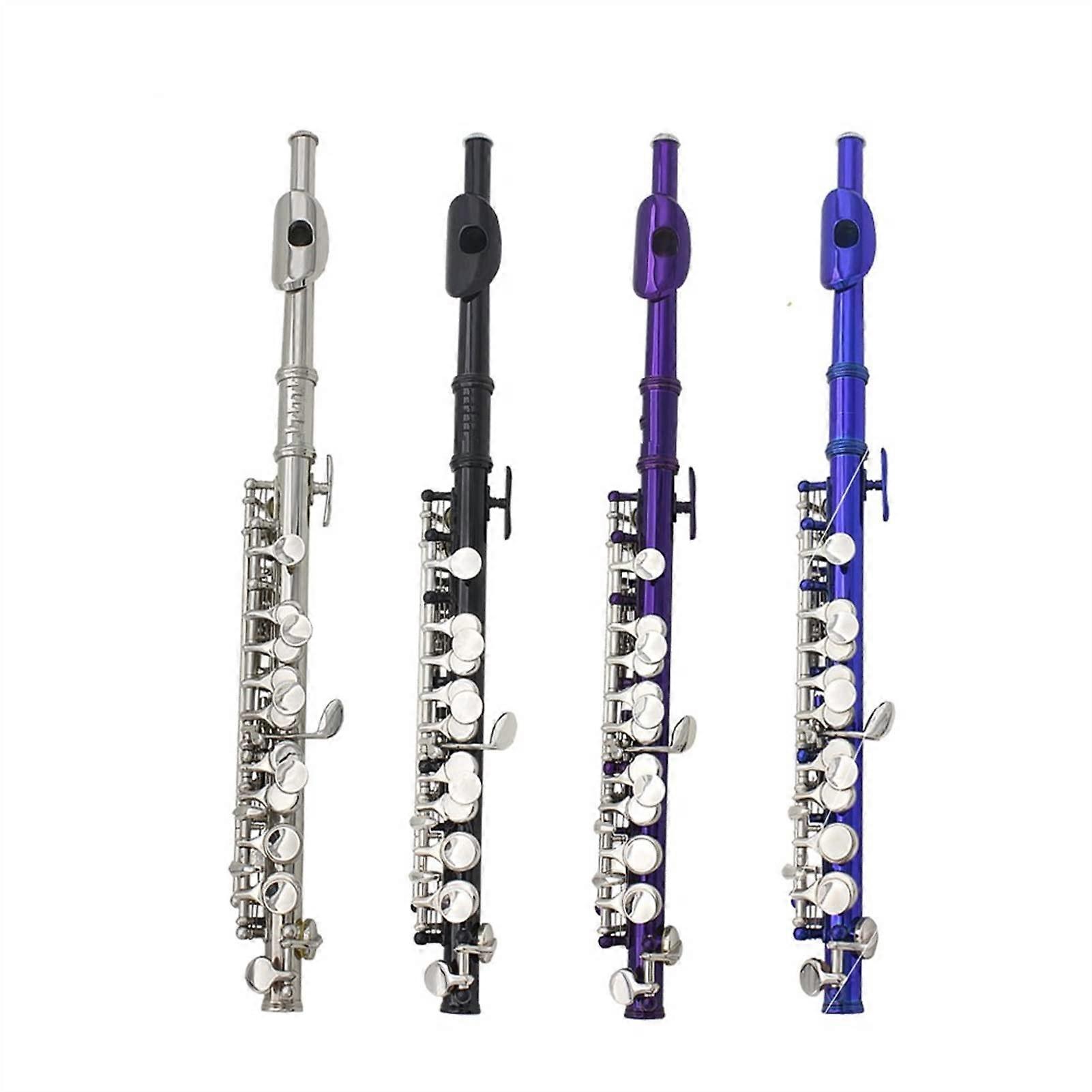 Half Size C Tone Piccolo Flute with E Key, Silver Plated Cupronickel Beginner Flute with Case