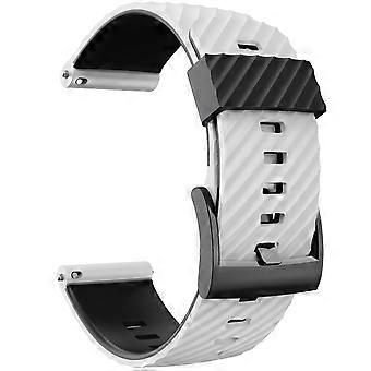 Replacement Band for Suunto 9 Baro 24mm Silicone Watch Strap White Black Precise Fit Tool Install