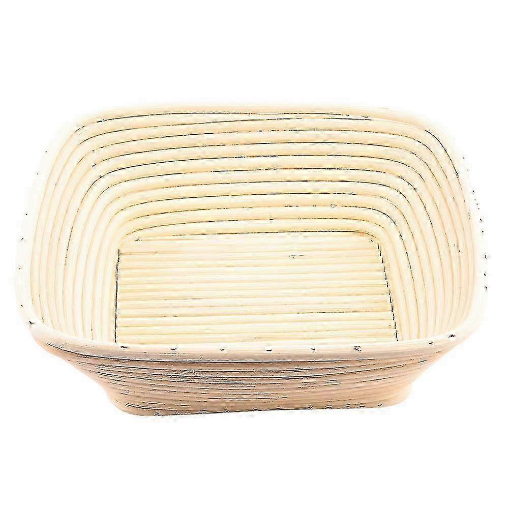Rectangle Bread Basket Craft Rattan Basket Bread Basket Baking Tool(25*25*8CM)