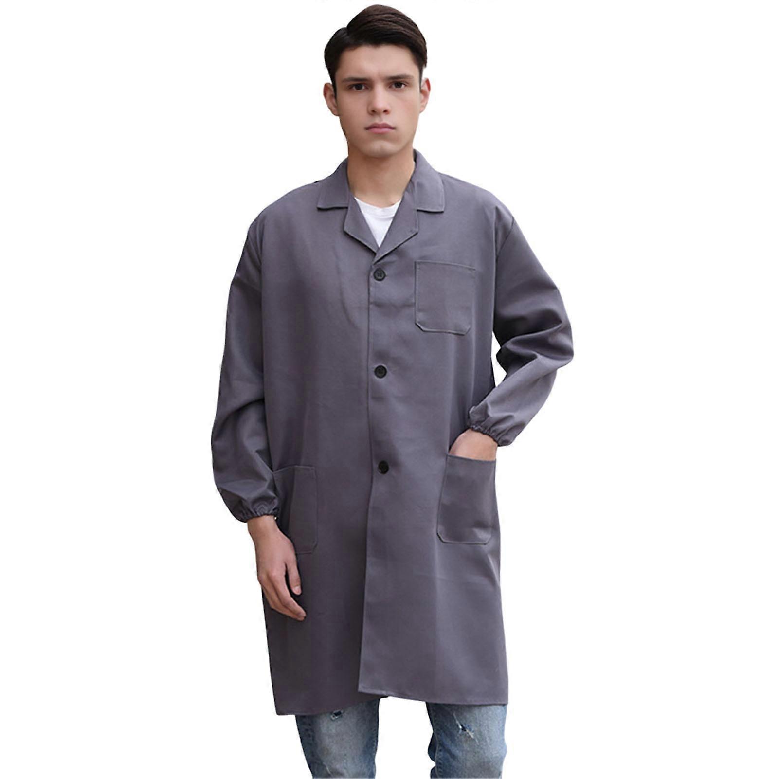 Mens Work Coat - Wrinkle Resistant Jacket with Large Patch Pockets
