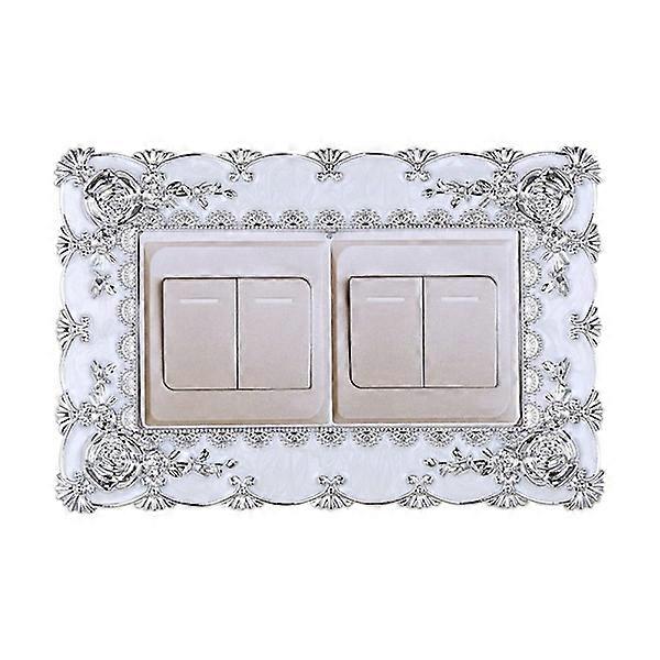 Double Light Switch Cover Socket Surround Frame SILVER silver