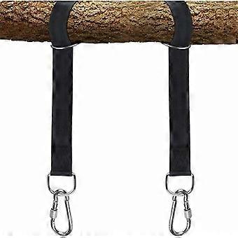 O kit de cintas de suspensão suporta até 900 kg e inclui cintas extralongas de 2,4 m com mosquetões.