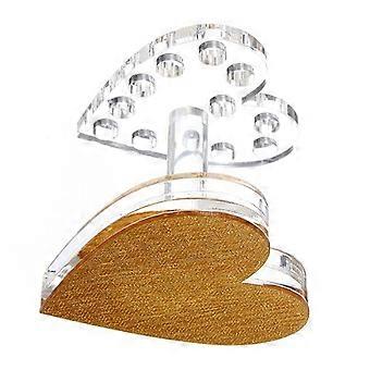 1 Pc Heart Sahped Nail Art Uchwyt na długopis Narzędzia do zdobienia paznokci Pędzel żelowy UV Polskie uchwyty na długopisy Stojaki (złoty przezroczysty)