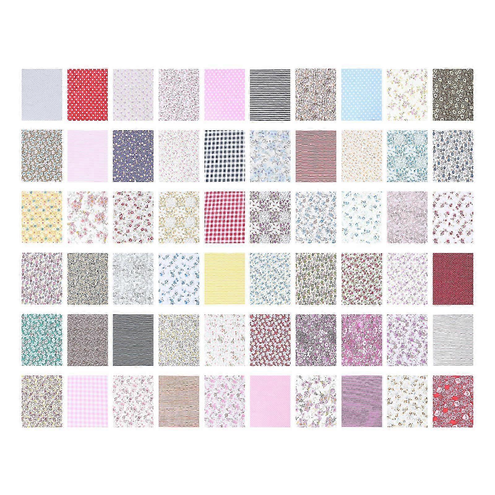 Precut Cotton Fabric Quilting Sheets for Craft Patchwork 60Pc