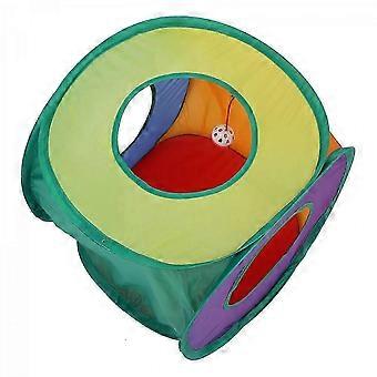 Pet Tunnel Toys Cat Tunnel Multi-Color Indoor Playtime Durable Materials Square Shape 40X40X40CM 1Pcs