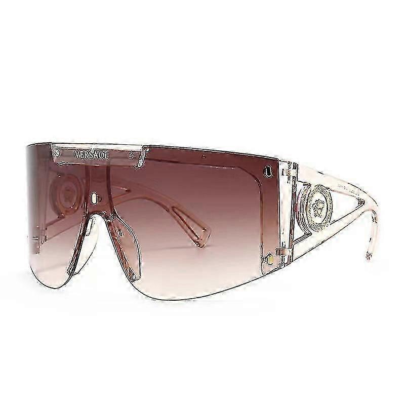SQCLV Oversized Flat Top Zonnebril voor Heren en Dames, One Piece Big Shield Shades Nieuw