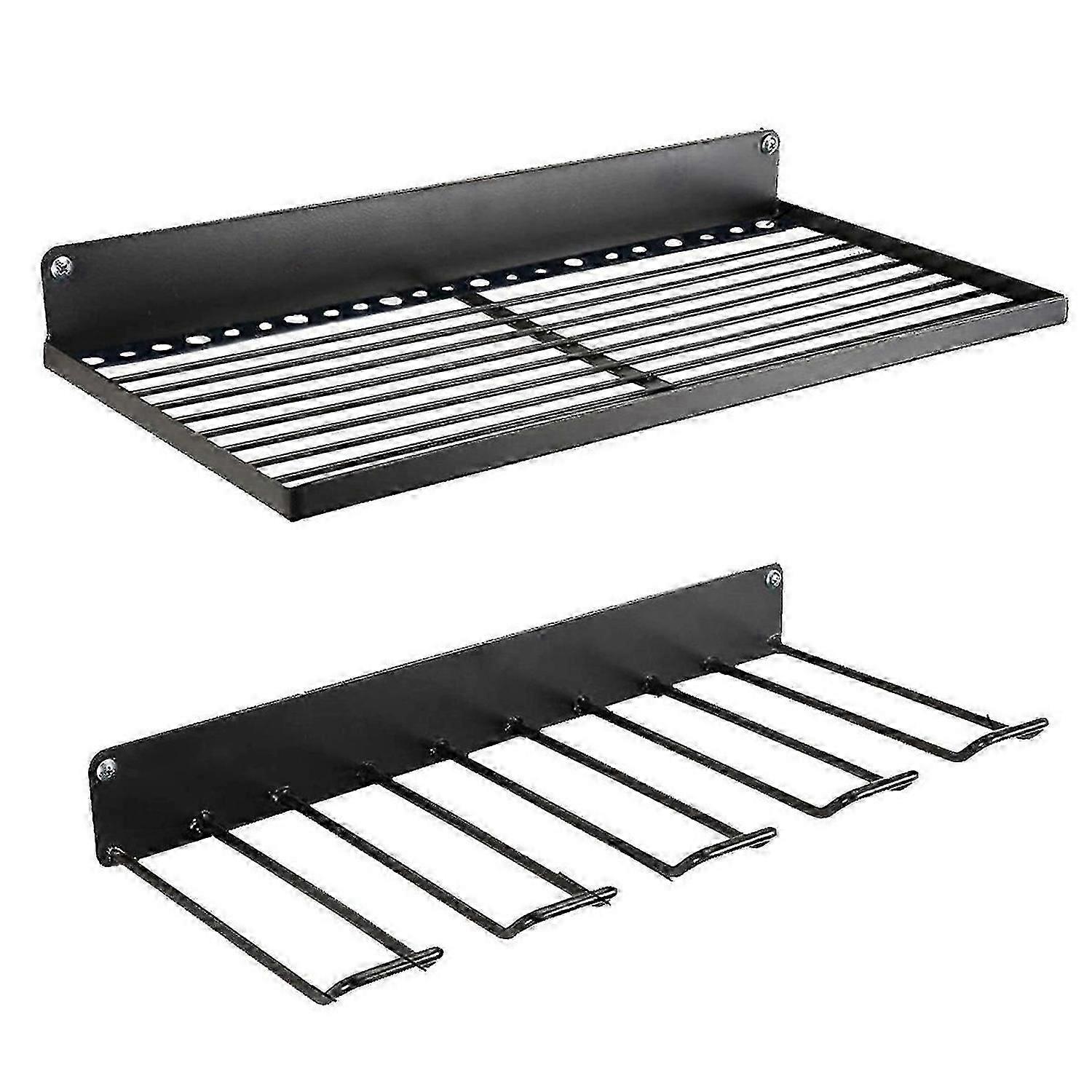 Manual power tool storage rack wall, hanging floating tool rack