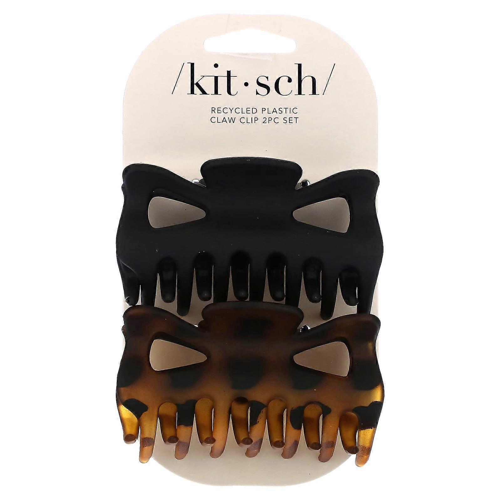 Kitsch, Large Claw Clips, Black & Tort, 2pc Set, 3-Pack