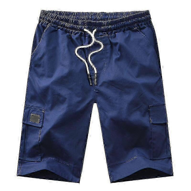 Mens Plain Cargo Combat Shorts Drawstring Half Pants With Pockets