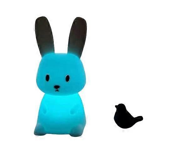 Cute Bunny Night Light Long-Eared  Smart Lamp with Timer