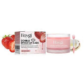 Dual-Effect Moisturizing Lip Balm with Strawberry Extract and Vitamin E - Nighttime Care, Moisturizes, Exfoliates, Softens Lips, Reduces Lip Lines