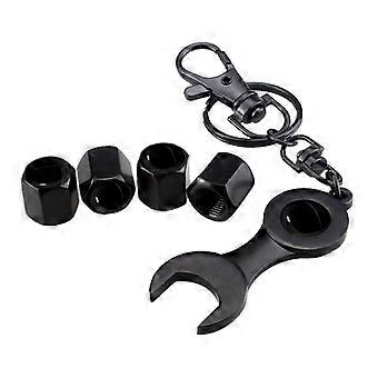 5pcs Car Metal Black Tire Valve with Wrench compatible withChery Tigo T11 Tiggo 2011 2 Pro 3 7 Pro 8 Iq Face Blossom Tenue Car Accessories JOHX