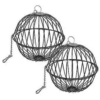 Stainless Steel Hanging Rabbit Feeder Ball for Small Animals, 2-Pack, 13cm, Blac