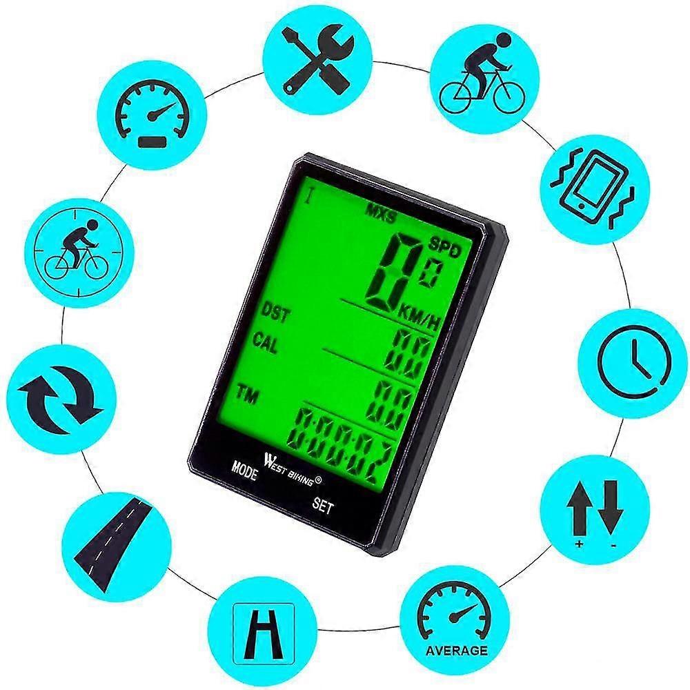 Bicycle Computer Wireless With Backlight