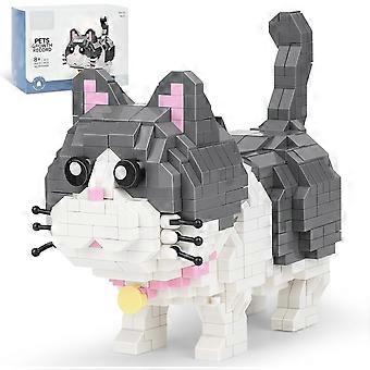 Micro Mini Building Block Kit, Blue Cat Mini Building Piece Building Lelu aikuisille pojille ja tytöille, Party Favors Joulun syntymäpäivälahja (673 osaa)