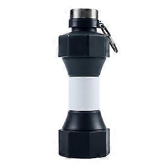 650ML faltbare Wasserflasche für Frauen Männer Kurzhantel auslaufsichere Wasserflasche Lebensmittelqualität Silikon Sport Wasserbecher Fitness Reise Klettern Radfahren