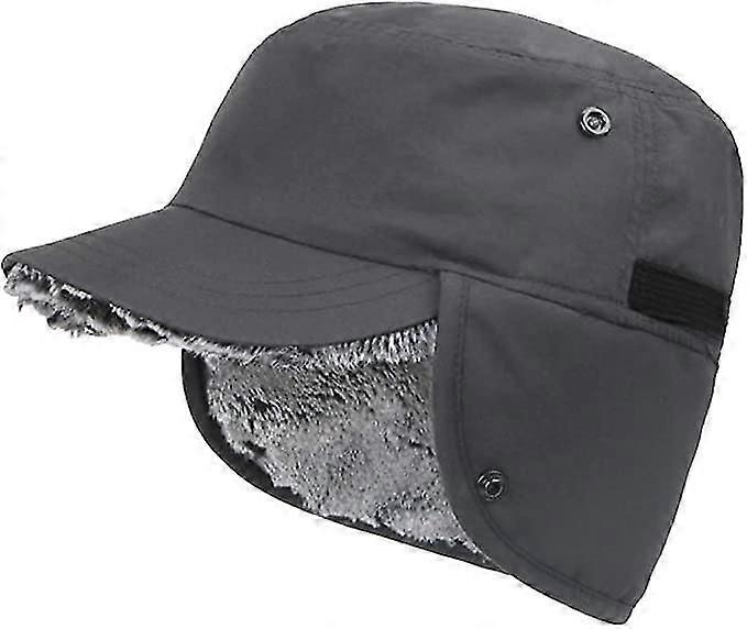 Winter Hat Warmer With Earmuffs (dark Grey)