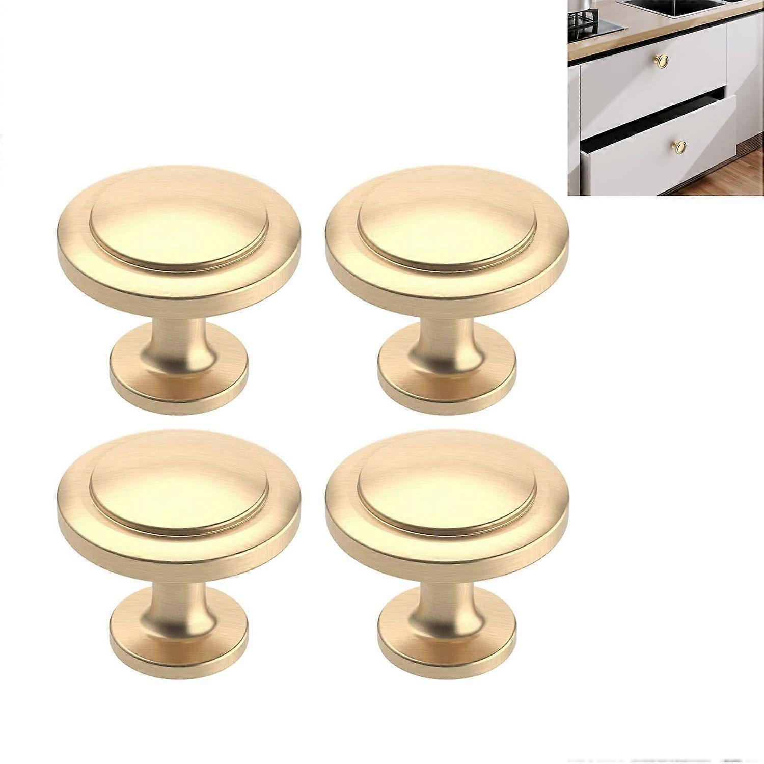 Set of 4 Furniture Knobs Round Kitchen Door Knobs Zinc Alloy Door Knobs Cupboard Door Knobs Gold Door Knobs Kitchen Handle