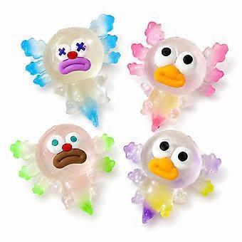 Brinquedo sensorial de axolote para apertar, bola macia e transparente com gradiente para alívio do estresse e concentração, brinquedo antiestresse fofo
