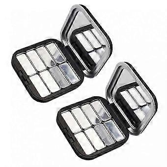2Pcs Empty Magnetic Eyeshadow Refillable Makeup Storage Box