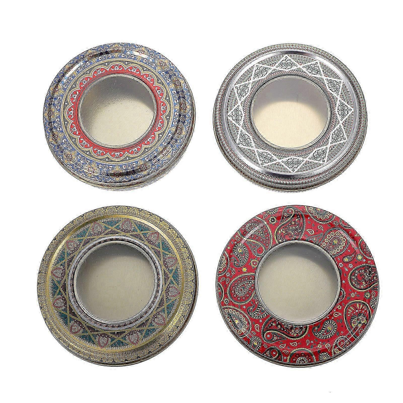 4Pcs Round Packaging Boxes Sealed Saffron Cans Multi-purpose Storage Jar with Lid