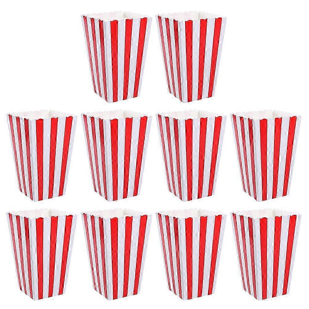 Popcorn Containers Small Popcorn Boxes For Party Red Rectangular Paper Storage Packaging 10Pcs