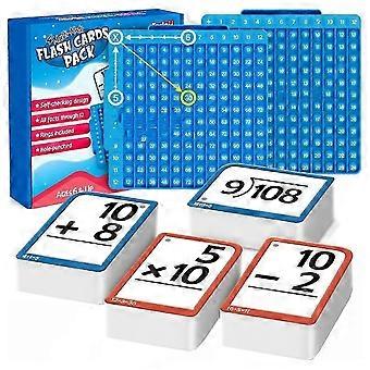 Math Flash Cards + Math Board, Multiplication Flash Card Times Table Chart, Math Manipulatives Division, Addition, Subtraction Games Toys HheJ1