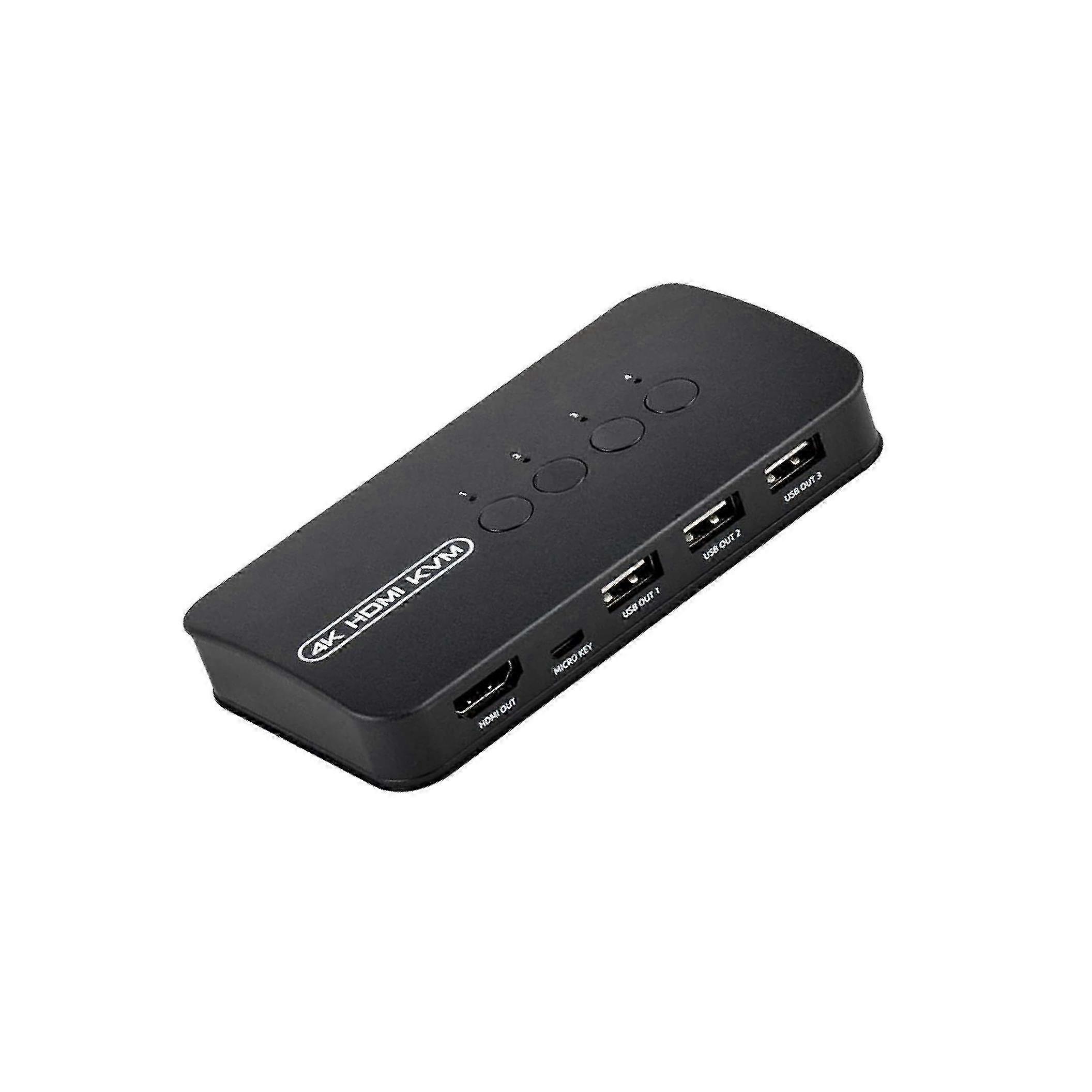 PlugPlay KVM Switch for Selector for 4 Computers Easy and Efficient Sharing of Multiple Devices
