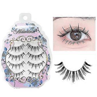 Manga Lashes, Clear Band Anime Lashes 4 Pack, Spiky Anime False Eyelashes Natural Look, Japanese Lashes Looks Like Cluster Manga Lashes Individual-202