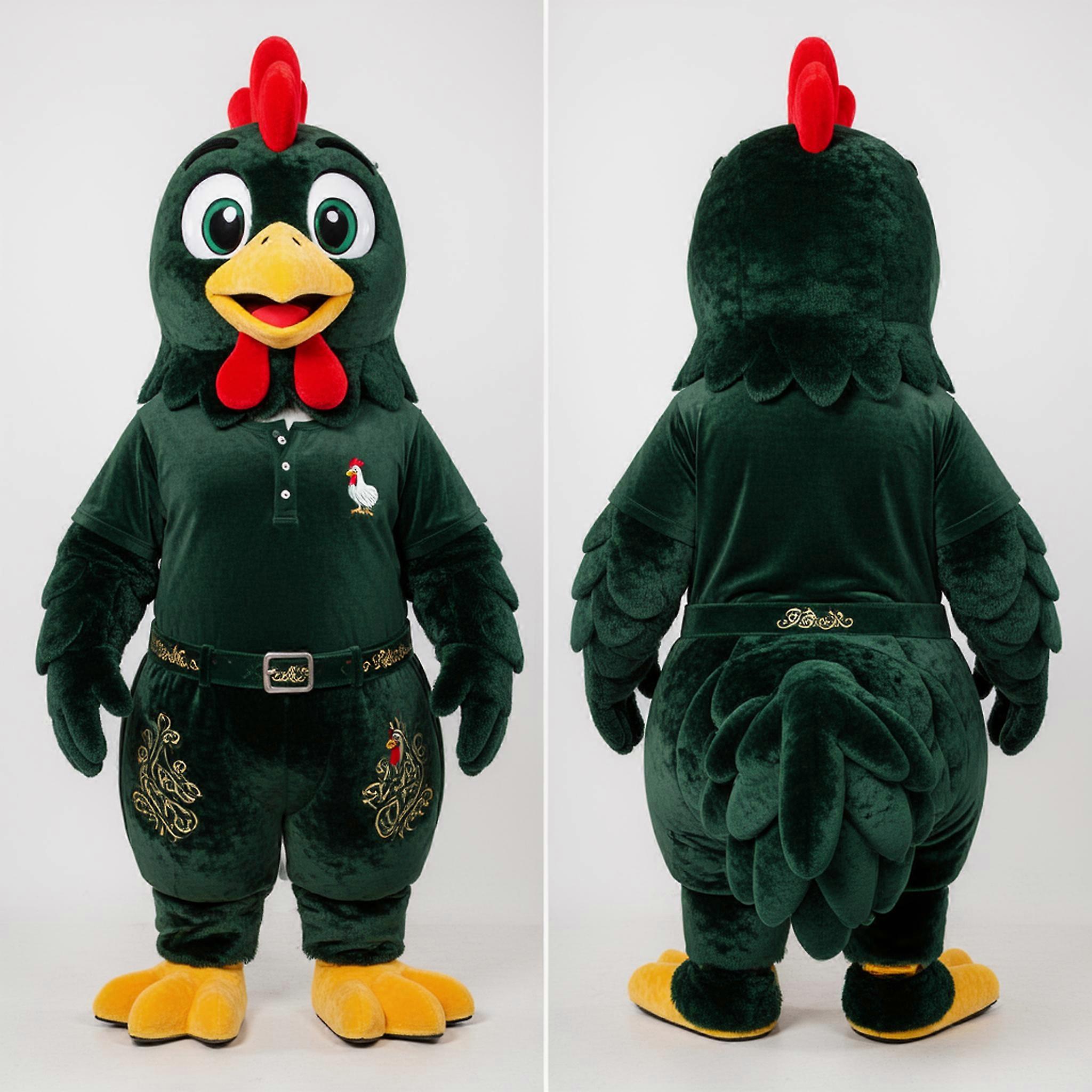 MASTICOT Forest Green Velour Hens Mascot