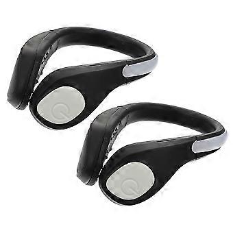 Safety Shoe Clips Light LED Warning Clip for Outdoor Sports 2Pcs Black ABS
