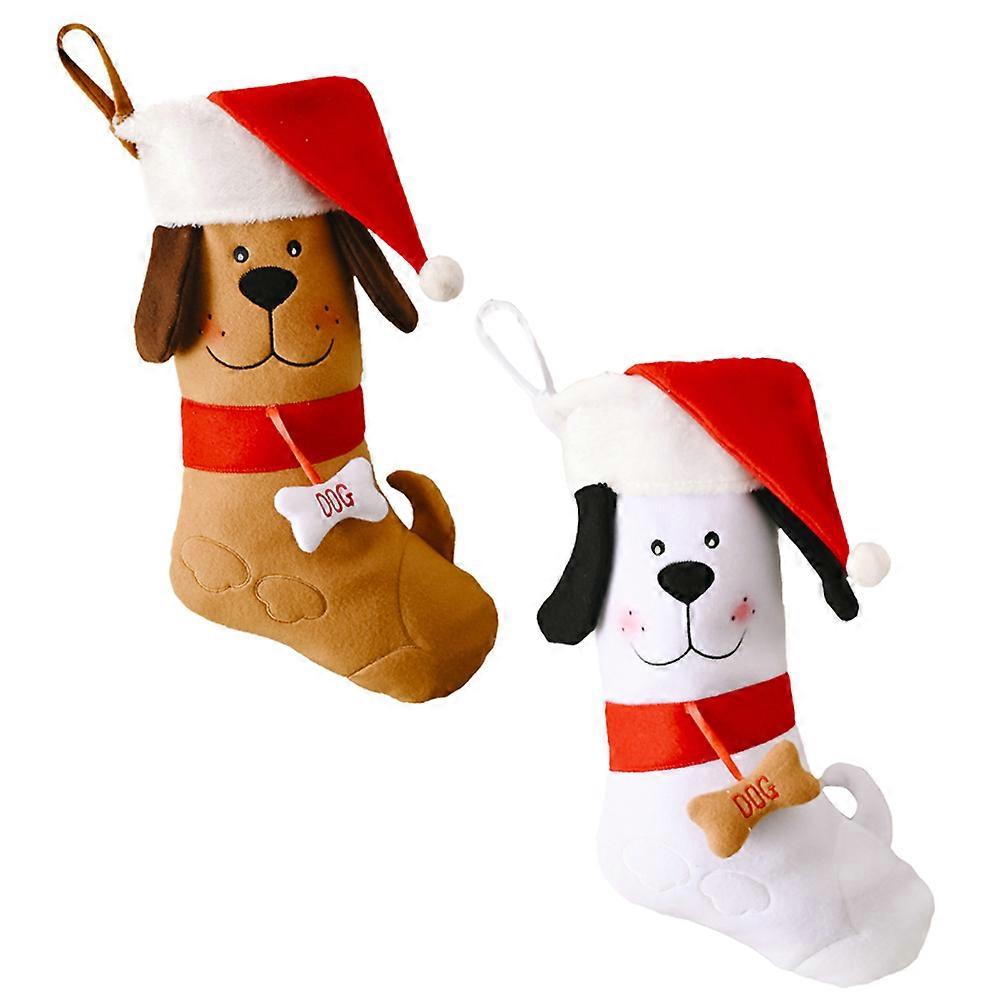 Christmas Stocking Tree Plush Creative Gift Socks with 4Pcs Set