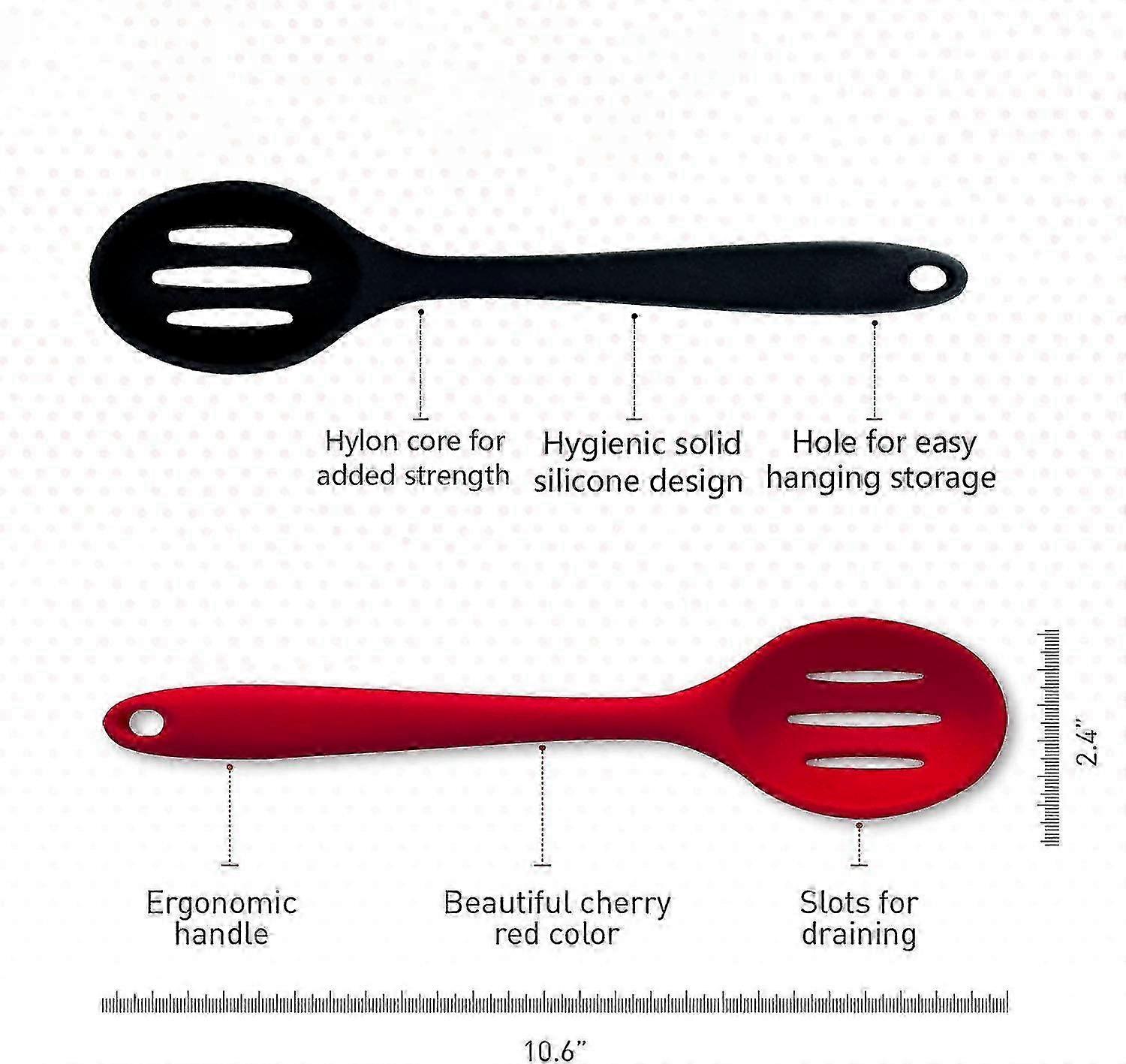 Premium Silicone Slotted Spoons Set
