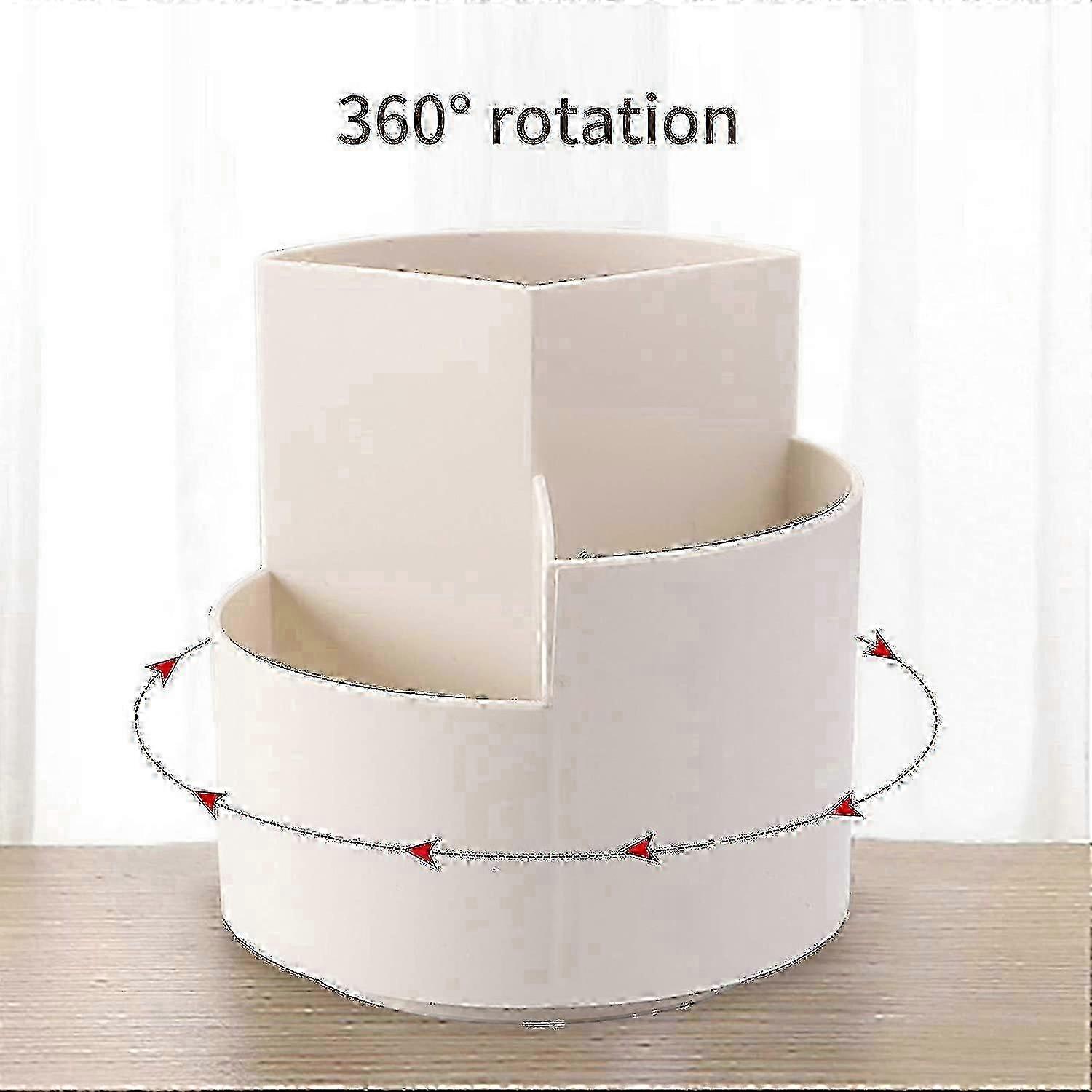 Sturdy Practical Rotating Pen Bracket with 3 Compartments Desk Organizer Creative