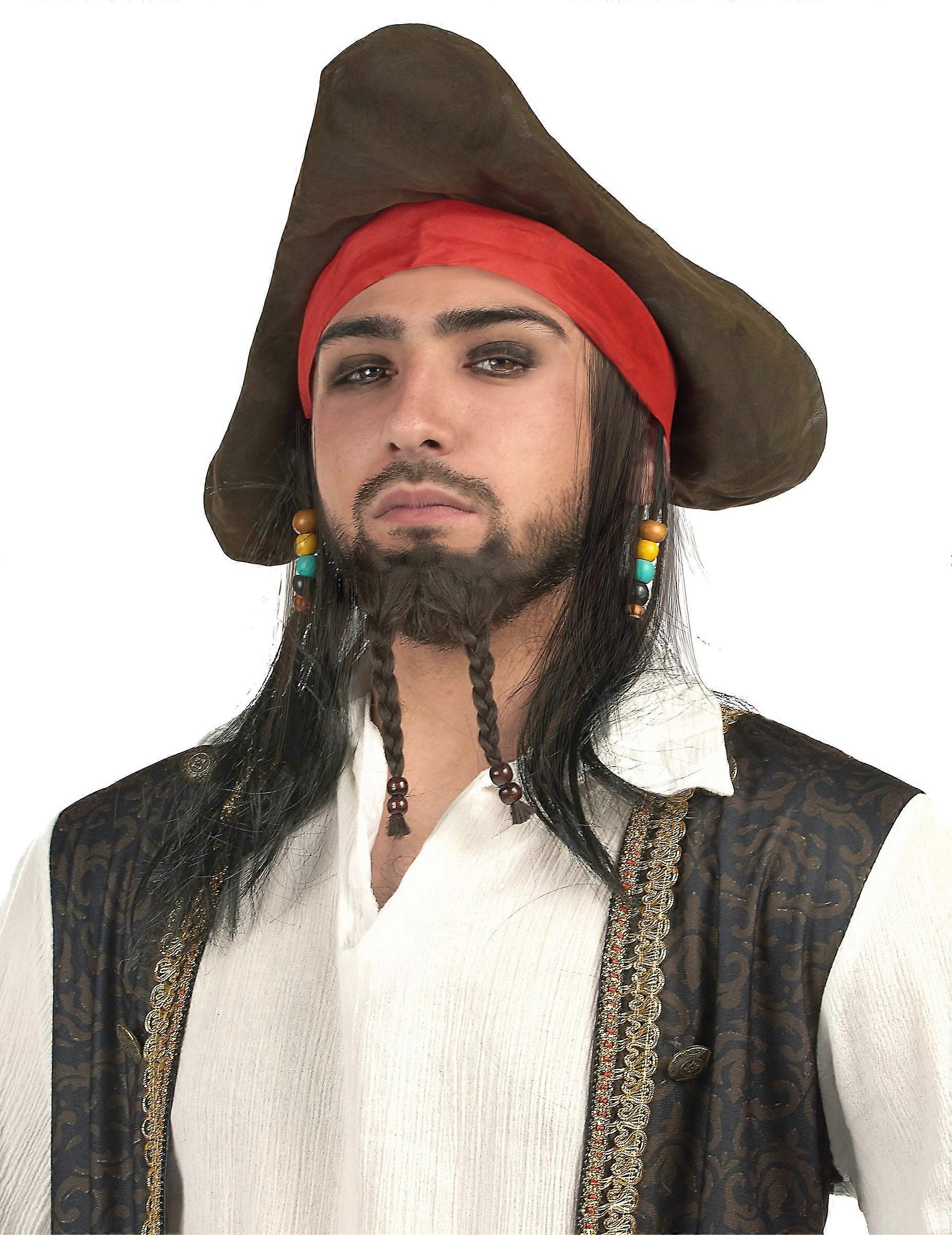 Men's pirate hat wig