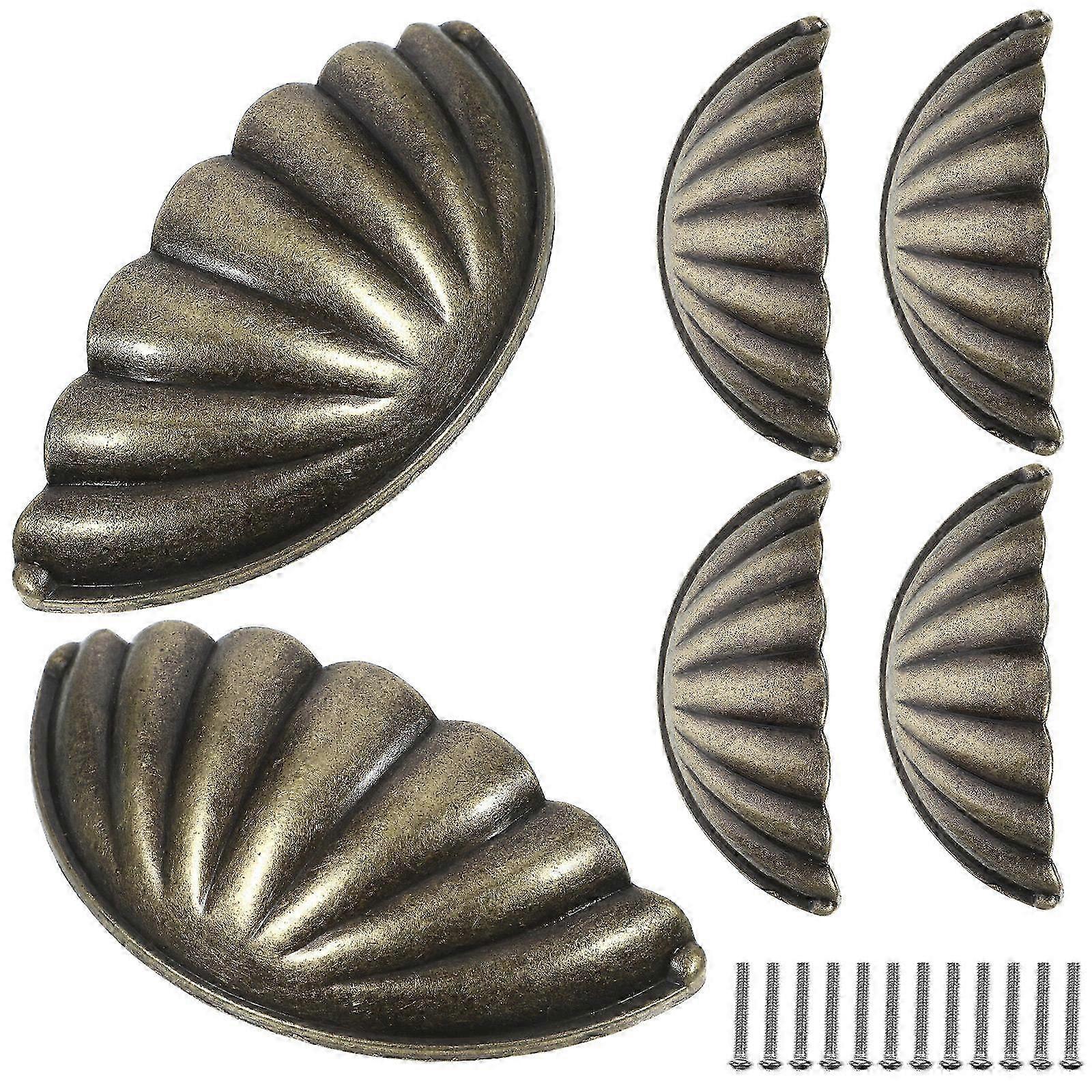 6pcs Shell Designed Knobs Vintage Drawer Knobs Decorative Cabinet Handles