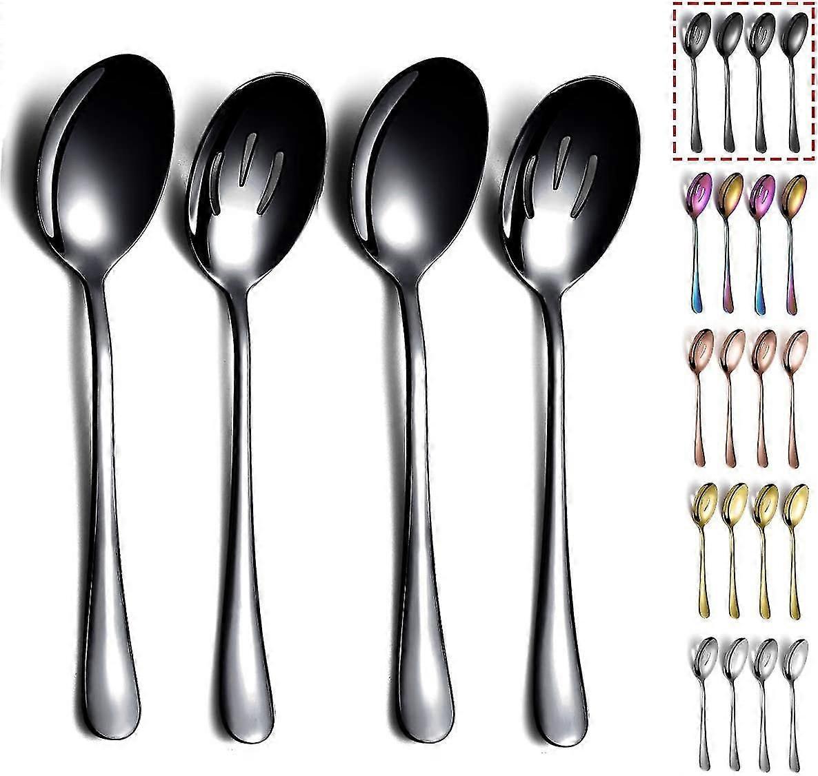 Serving spoons, 2 serving spoons and 2 trough spoons, serving set