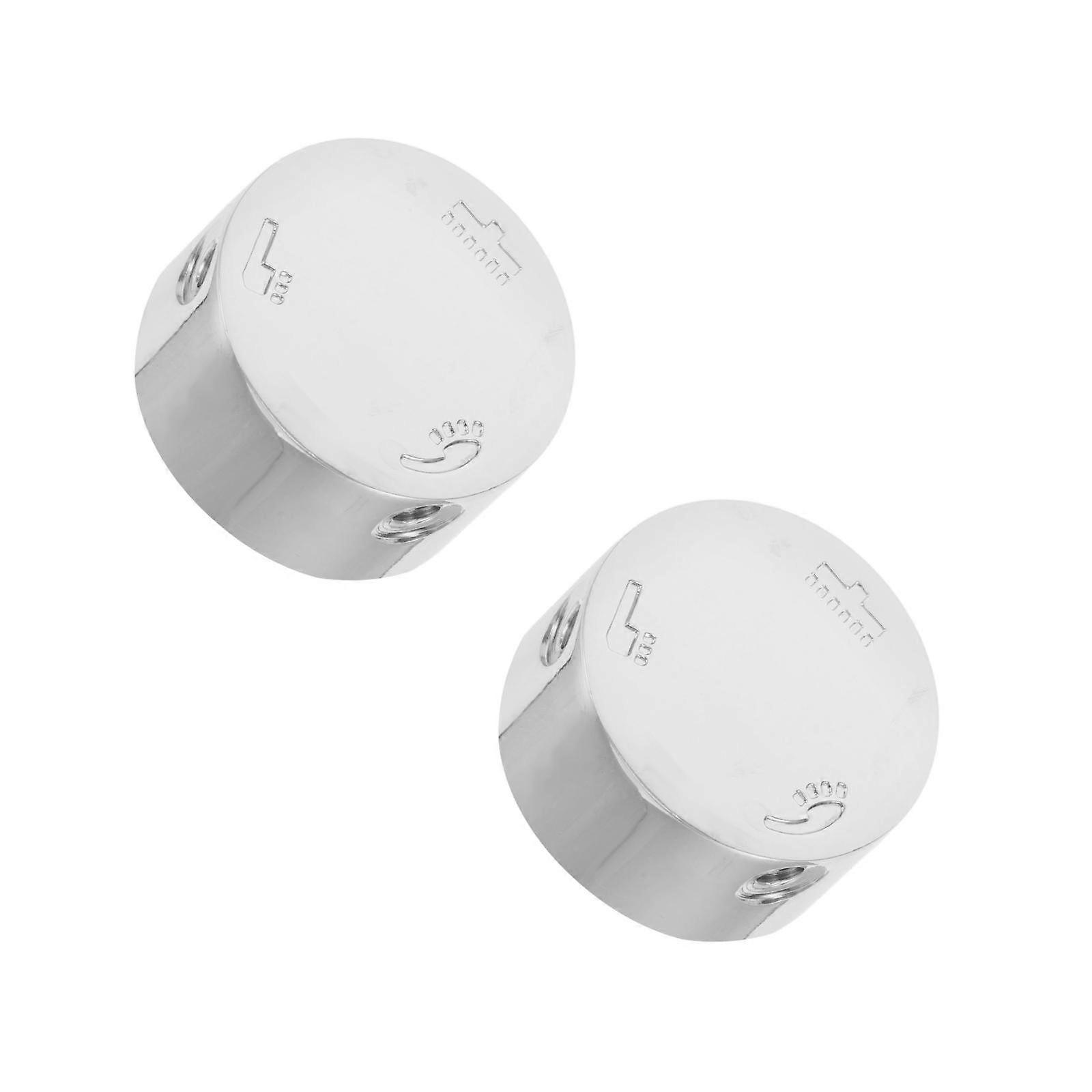 Shower Temperature Control Valve Three-Speed Adjustable Handle 2Pcs Silver