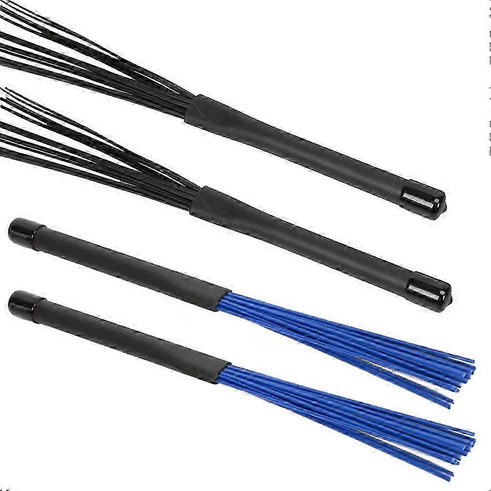 Retractable Wire Brush Drum Stick Brush with Comcompatible witht Rubber Handle